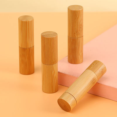 Recyclable Empty Bamboo Lip Balm Lip Gloss Lipstick Tube Container Biodegradable