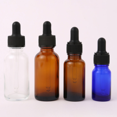 60ml 80ml Glass CBD Oil Dropper Bottle With Black NBR Rubber