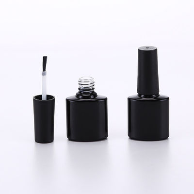 8ml 10ml Matte Black Empty UV Gel Nail Polish Bottle With Cap and Brush for Industrial Cosmetic Custom Unique Oval Shape