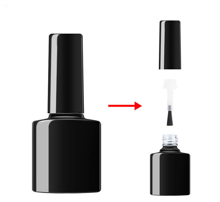 8ml 10ml Matte Black Empty UV Gel Nail Polish Bottle With Cap and Brush for Industrial Cosmetic Custom Unique Oval Shape